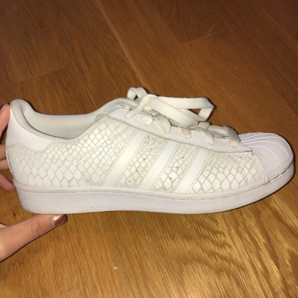 ADIDAS snake print superstars